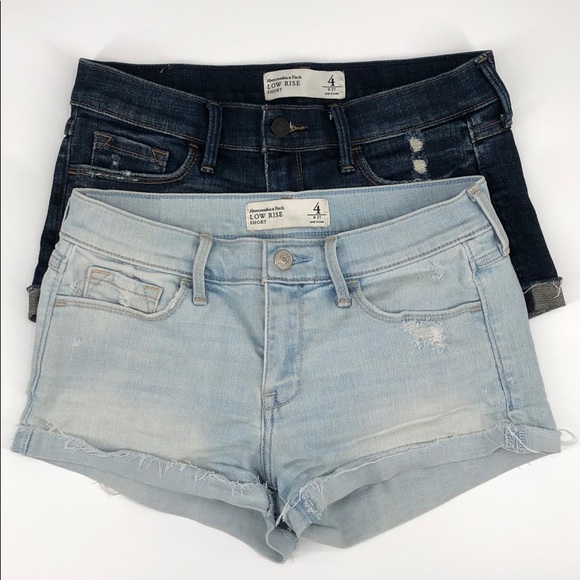 Two Pairs Abercrombie & Fitch Low Rise Shorts Sz 4 - Picture 2 of 8